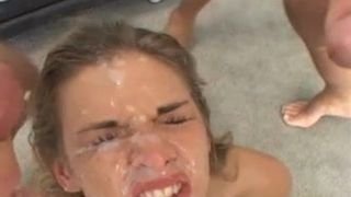 Blond Gets Covered in Cum