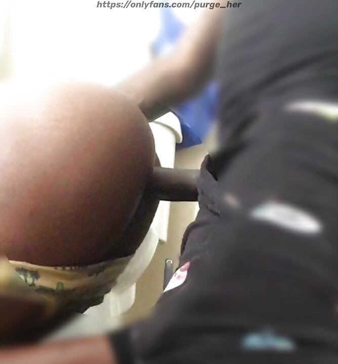 Cheating girlfriend getting fucked in the bathroom while her boyfriend is cutting grass.