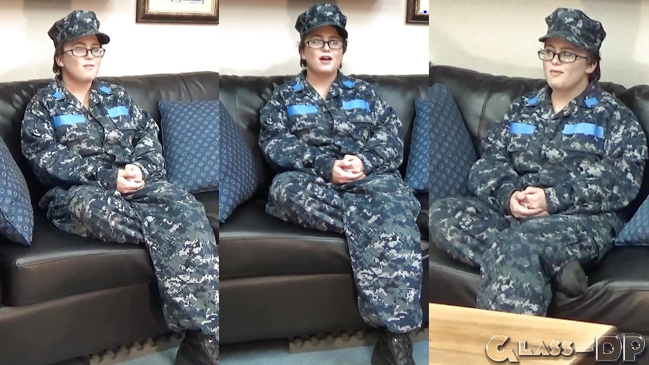 This slutty soldier has gone from basic training to hardcore