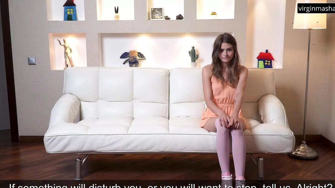 Best looking innocent small tits babe caressing vagina