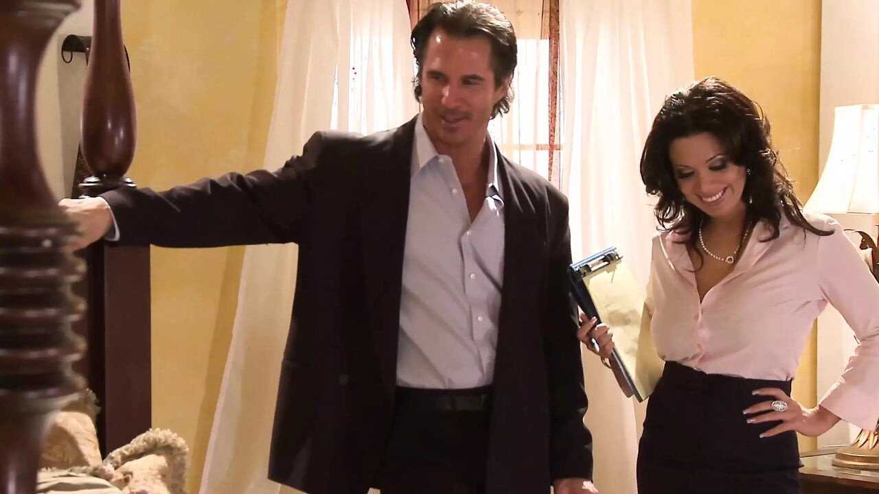 Sexy real estate agent gets her pussy fucked in the bedroom